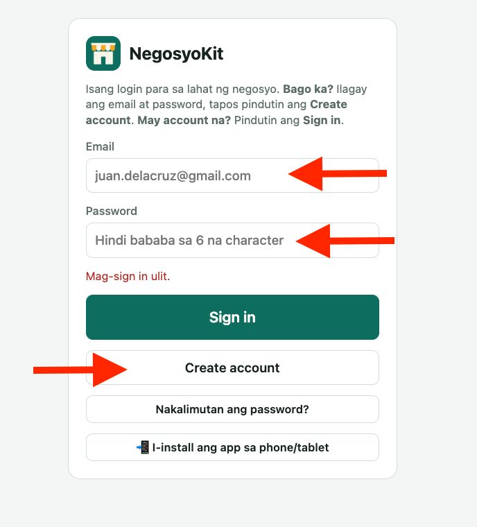 Sign-in screen
